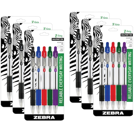 Zebra Pen Slider Basic XB Ballpoint Pen Viscoglide Ink, 1.4 mm, 8-Colors 30PK 22205